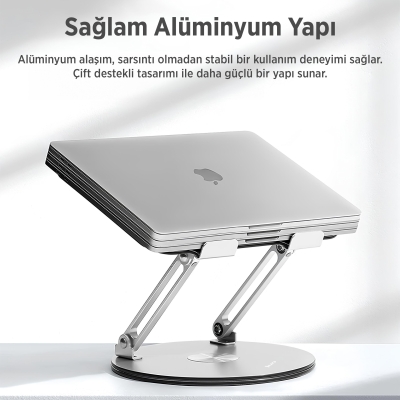 Juo 360° Dönebilen Yükseklik Ayarlı Metal Notebook Laptop Standı - 3