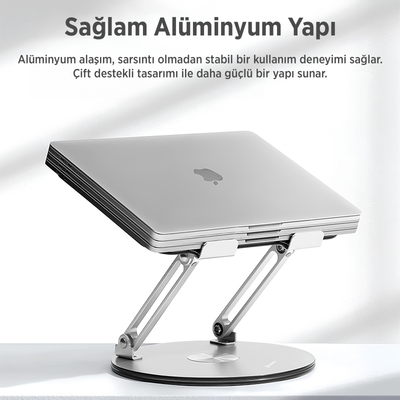 Juo 360° Dönebilen Yükseklik Ayarlı Metal Notebook Laptop Standı - 3