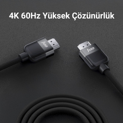 Juo 4K 60Hz 18Gbps HDR ARC HDCP Destekli HDMI 2.0 Örgülü Kablo 3 Metre - 4