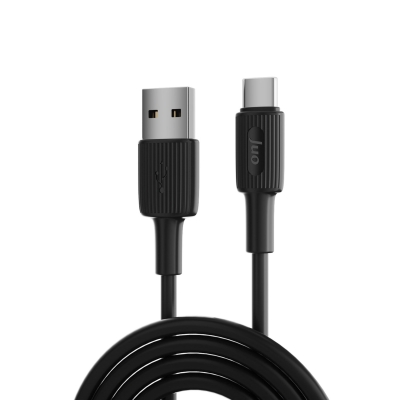 Juo 66W USB-A to USB Type-C Silikon Hızlı Şarj ve Data Kablosu Siyah 1 Metre - Juo