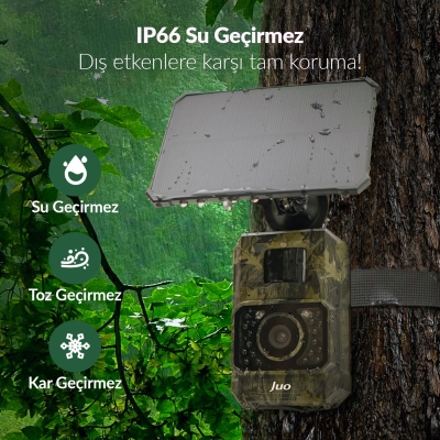 Juo 850WS Güneş Enerjili Fotokapan 48MP Full HD WiFi Hareket Sensörlü Gece Görüşlü IP66 Su Geçirmez - 3