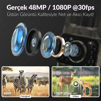 Juo 850WS Güneş Enerjili Fotokapan 48MP Full HD WiFi Hareket Sensörlü Gece Görüşlü IP66 Su Geçirmez - 5