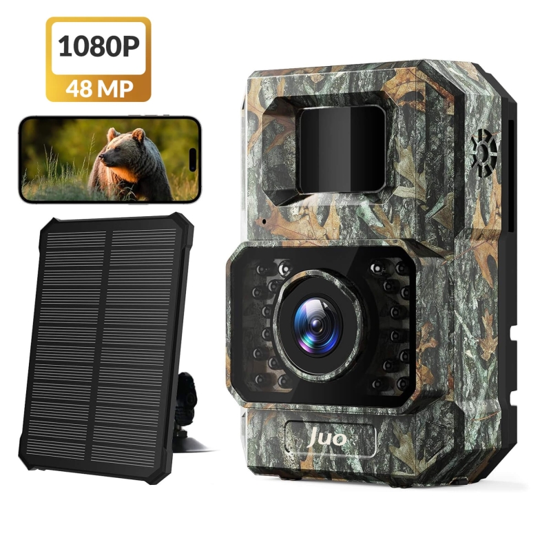 Juo 850WS Güneş Enerjili Fotokapan 48MP Full HD WiFi Hareket Sensörlü Gece Görüşlü IP66 Su Geçirmez - 1