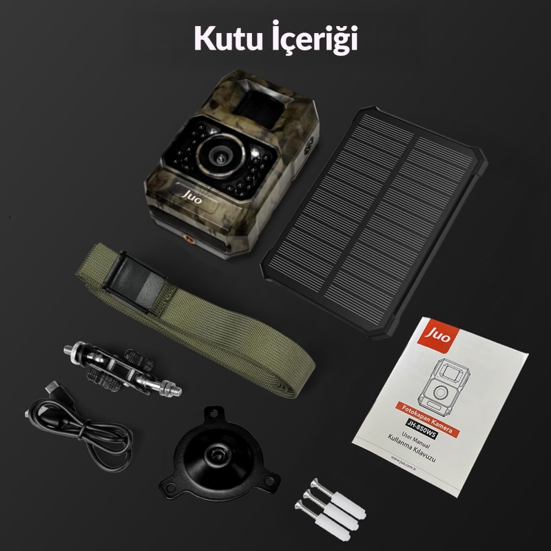 Juo 850WS Güneş Enerjili Fotokapan 48MP Full HD WiFi Hareket Sensörlü Gece Görüşlü IP66 Su Geçirmez - 10