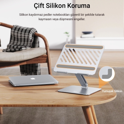 Juo Alüminyum Notebook Standı Yükseklik ve Eğim Ayarlı Ergonomik Metal Laptop Standı - 6