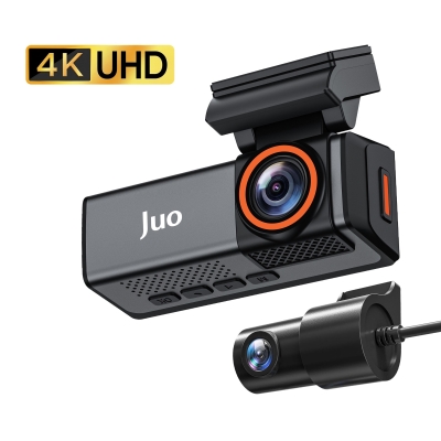 Juo C20 2 Kameralı Ön+Arka 4K+1080P HDR 170° Geniş Açılı Wi-Fi Özellikli GPS'li Araç Kamerası - Juo