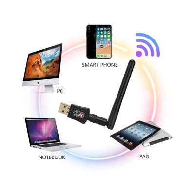 Juo DB600AC Dual Band 600Mbps USB WiFi Kablosuz Alıcı Ağ Adaptörü - 3