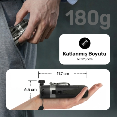 Juo JST30 Magsafe Manyetik Alüminyum Tripod Monopod Selfie Çubuğu Kumandalı Android iPhone Uyumlu Beyaz - 10