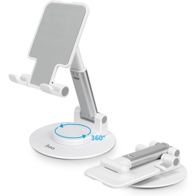 Juo Katlanabilir 360 Derece Dönen Masaüstü Telefon Standı Beyaz - Juo