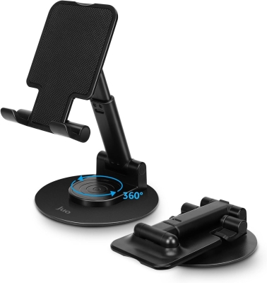 Juo Katlanabilir 360 Derece Dönen Masaüstü Telefon Standı Siyah - Juo
