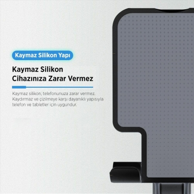 Juo Katlanabilir Masaüstü Telefon Standı Siyah - 4