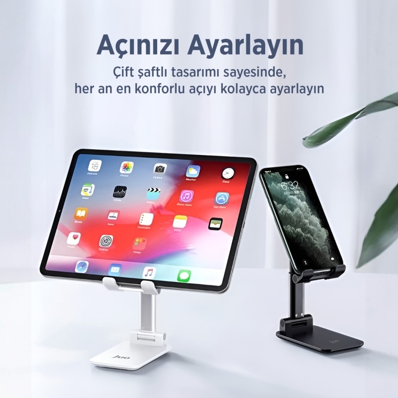 Juo Katlanabilir Masaüstü Telefon Standı Siyah - 9