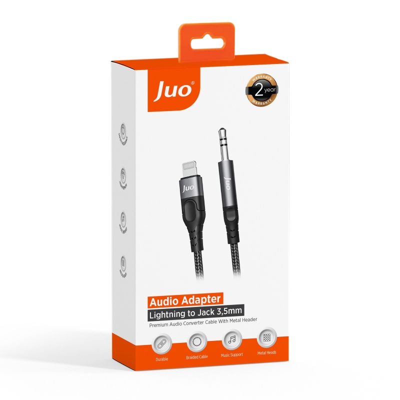 Juo Lightning to 3.5mm Jack Aux Stereo TRS Ses Kablosu 1 Metre - 7