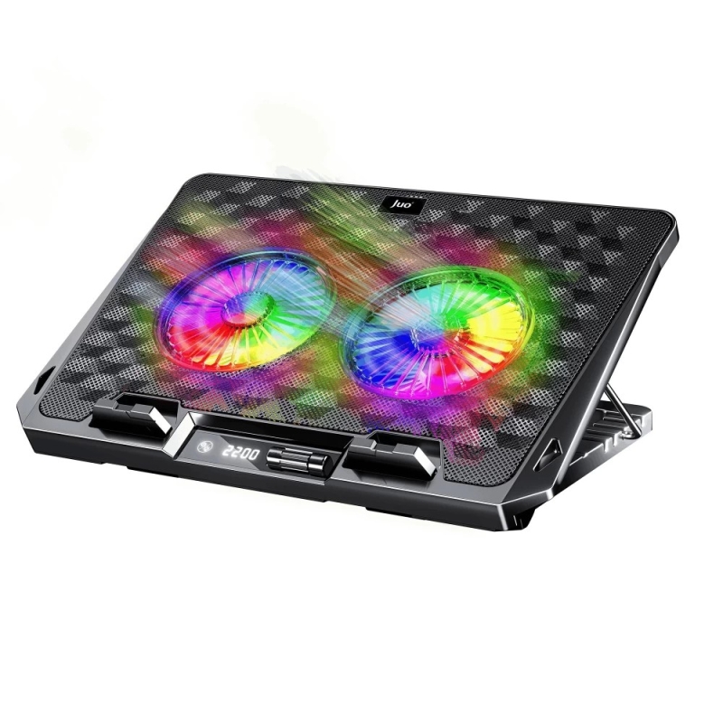 Juo Odin RGB Işıklı Gaming 2200RPM Çift Fan LED Display Laptop Notebook Soğutucu Stand - 1