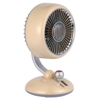 Juo Q3 120° Salınımlı 3 Kademeli LED Işıklı Şarjlı Masaüstü Fan Vantilatör Retro Bej - Juo