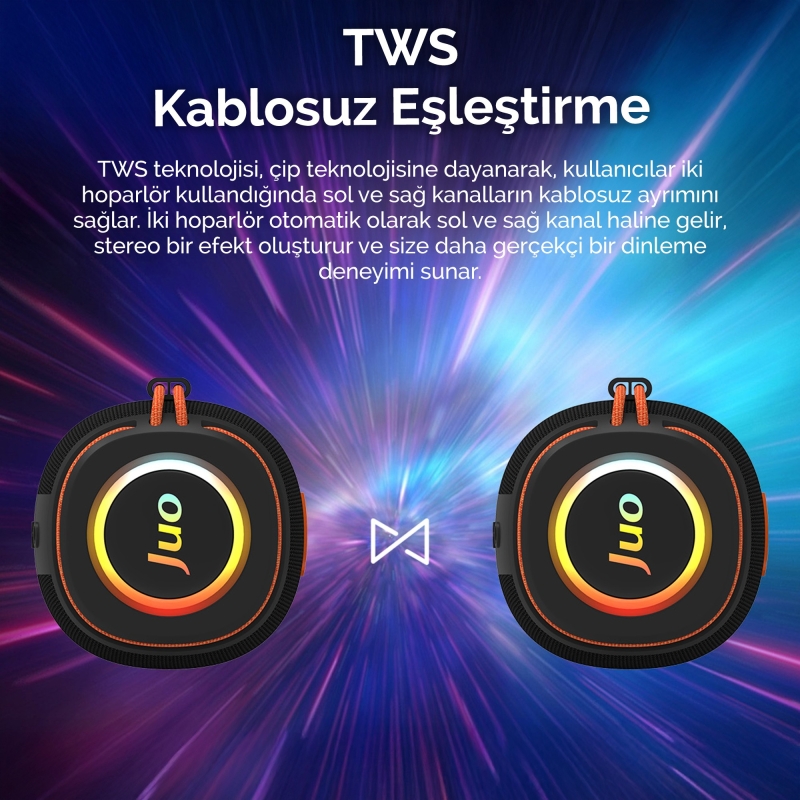 Juo SoundPeak Flex 10W RGB Bluetooth Hoparlör Kablosuz Taşınabilir Speaker - 7