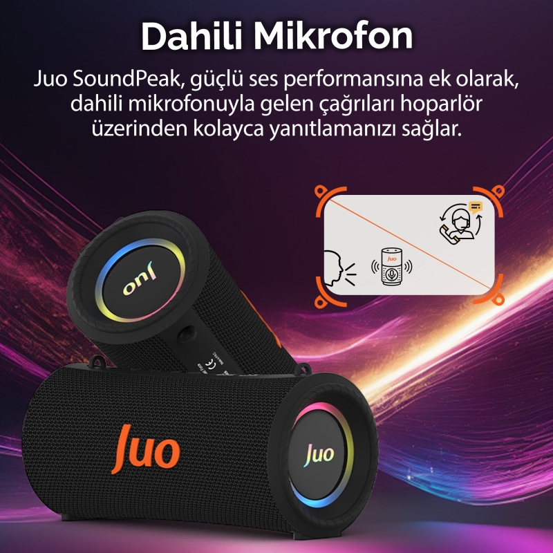 Juo SoundPeak Force 60W RGB Bluetooth Hoparlör Kablosuz Taşınabilir Speaker - 6