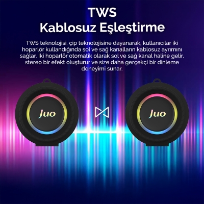 Juo SoundPeak Force 60W RGB Bluetooth Hoparlör Kablosuz Taşınabilir Speaker - 9