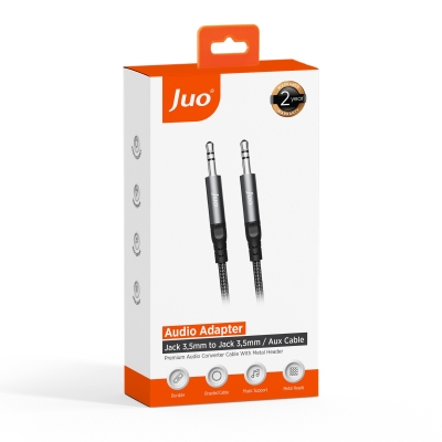 Juo Stereo 3.5mm TRS Jack Örgülü Aux Ses Kablosu 2 Metre - 7