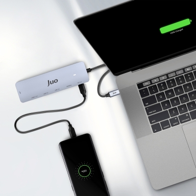 Juo Type-C 2*HDMI Dual MST 4K 60Hz Gigabit Ethernet Dönüştürücü 100W USB 3.2 Çoklayıcı Hub - 6