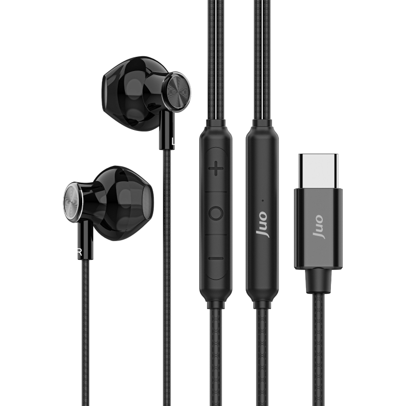 Juo Type-C Mikrofonlu Kablolu Kulak İçi Kulaklık Metal DAC Çip Destekli ENC Gürültü Engelleme - 1