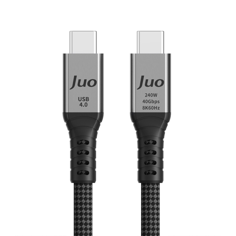 Juo USB 4.0 240W 40Gbps Thunderbolt 4 8K 60Hz USB-C Görüntü Aktarım ve Type-C Hızlı Şarj ve Data Kablosu 1 Metre - 4