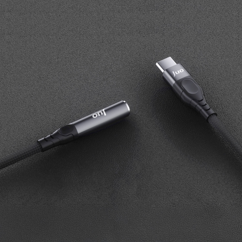 Juo USB Type-C to 3.5mm Jack Aux Kulaklık Mikrofon Çevirici Dönüştürücü Adaptör Kablo - 4