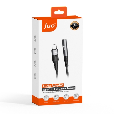 Juo USB Type-C to 3.5mm Jack Aux Kulaklık Mikrofon Çevirici Dönüştürücü Adaptör Kablo - 7
