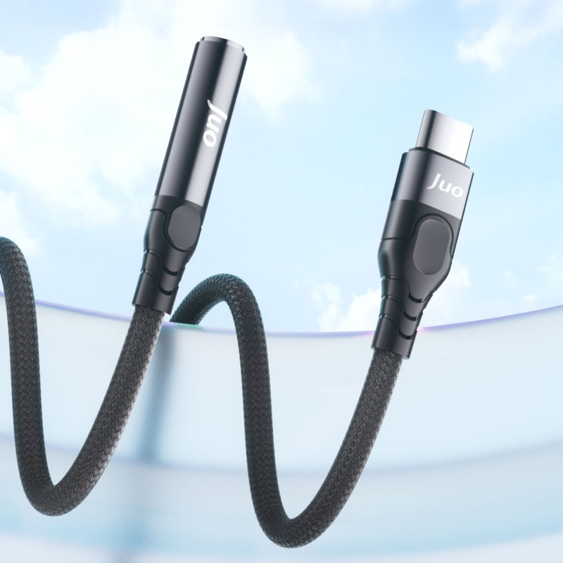 Juo USB Type-C to 3.5mm Jack Aux Kulaklık Mikrofon Çevirici Dönüştürücü Adaptör Kablo - 2