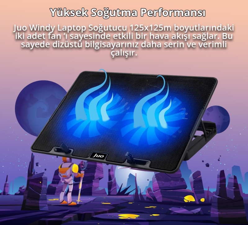 Juo Windy LED Aydınlatmalı Notebook Soğutucu - 7