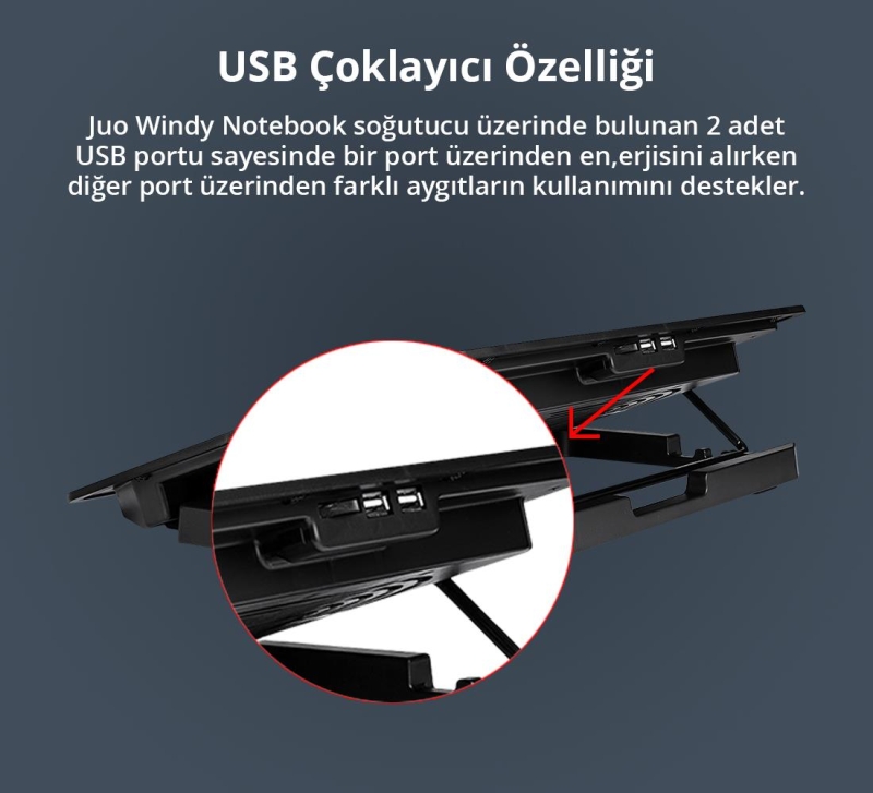 Juo Windy LED Aydınlatmalı Notebook Soğutucu - 9
