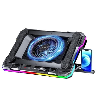 Juo Yeti 2200RPM RGB Işıklı Led Display Gaming Laptop Notebook Soğutucu Stand - Juo