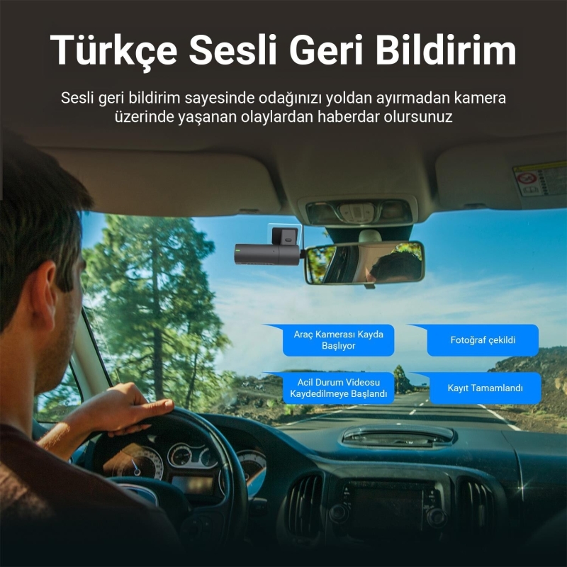 Kawa D6 3K 1620P WDR WiFi 145° Geniş Açı Lens Araç Kamerası + 32GB Hafıza Kartı - 7