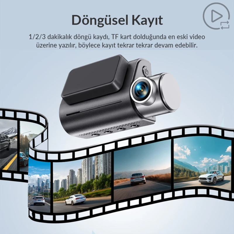 Kawa D7 2 Kameralı Ön ve Arka 4K+1080P HDR Wi-Fi 6 ve GPS'li Araç Kamerası + 64GB Hafıza Kartı - 6