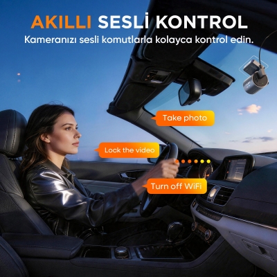 Kawa D9 2 Kameralı Ön+Arka 4K+1080P HDR Wi-Fi GPS'li Gece Görüşlü Araç Kamerası + 64GB Hafıza Kartı - 5