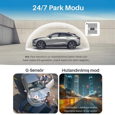 Kawa Mini 3 Pro Gen2 2K 1296P WDR 145° Geniş Açı Lens Araç Kamerası + 32GB Hafıza Kartı - 9