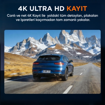 Kawa Mini 7 Pro 4K Ultra HD HDR Wi-Fi 6 GPS'li Araç Kamerası - 3