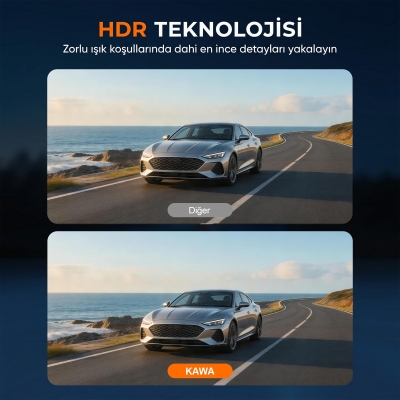 Kawa Mini 7 Pro 4K Ultra HD HDR Wi-Fi 6 GPS'li Araç Kamerası - 4