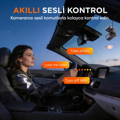 Kawa Mini 7 Pro 4K Ultra HD HDR Wi-Fi 6 GPS'li Araç Kamerası - 5
