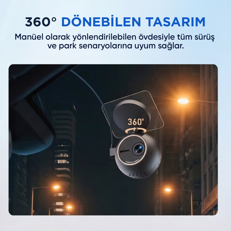 Kawa Mini ORB 2K QHD 360° Döndürülebilir Wi-Fi Gece Görüşlü Araç Kamerası - 5