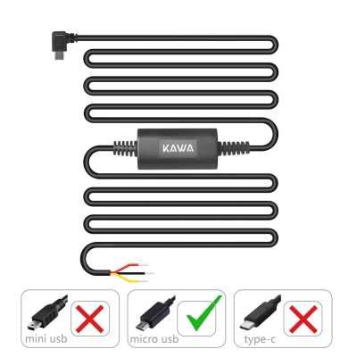 Kawa PT01 Araç Kameraları İçin Micro USB Park Modu Bağlantı Kiti - 4