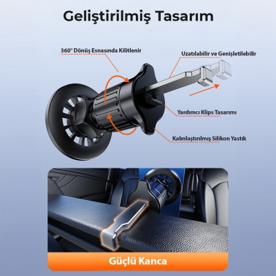 KingMa MagSafe Uyumlu Manyetik Araç içi Telefon Tutucu - 8