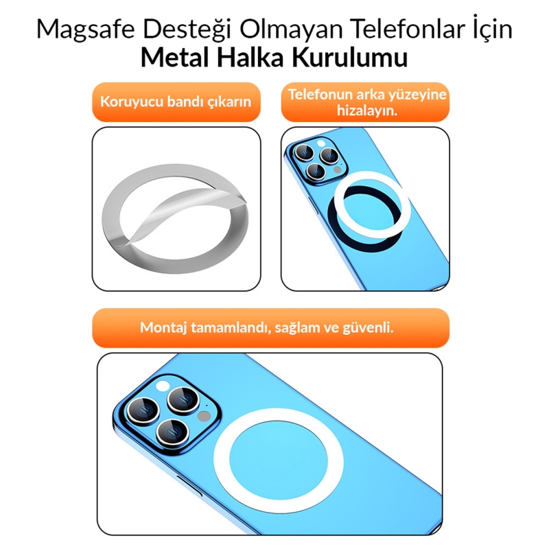 KingMa MagSafe Uyumlu Manyetik Araç içi Telefon Tutucu - 11