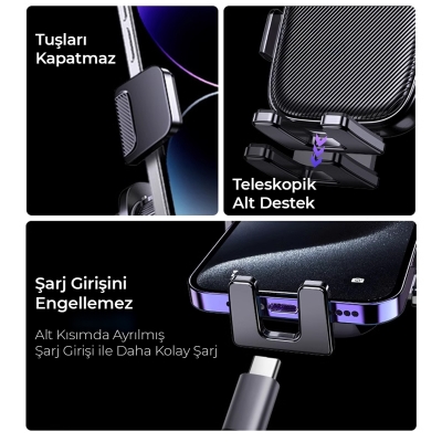 KingMa Metal Kancalı Havalandırma Destekli Araç içi Telefon Tutucu - 3