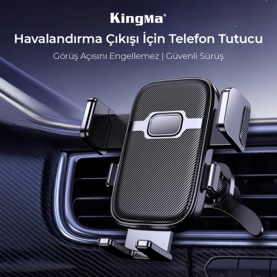 KingMa Metal Kancalı Havalandırma Destekli Araç içi Telefon Tutucu - 4