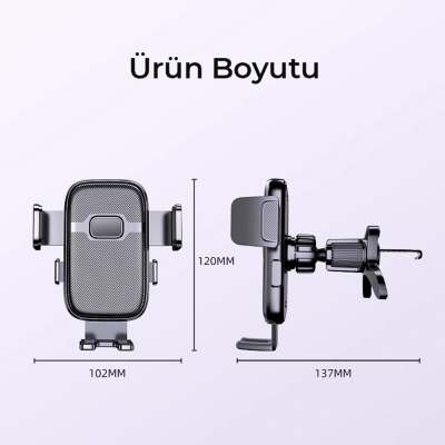 KingMa Metal Kancalı Havalandırma Destekli Araç içi Telefon Tutucu - 10