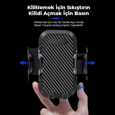 KingMa Vantuzlu Uzayan Cam ve Torpido için Ayarlanabilir Araç içi Telefon Tutucu - 7