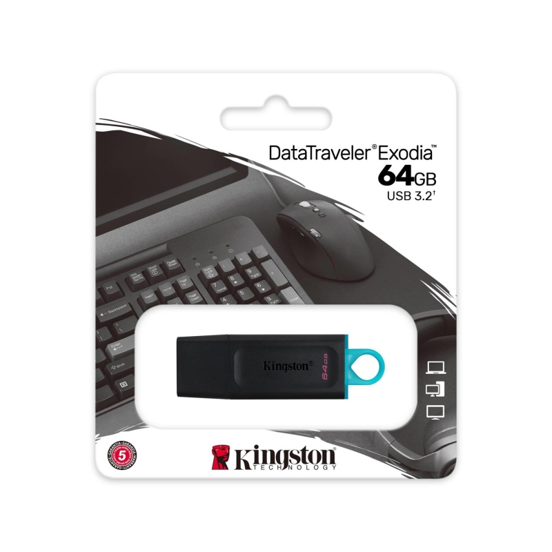 Kingston 64GB Exodia USB3.2 Gen.1 USB Bellek - 3