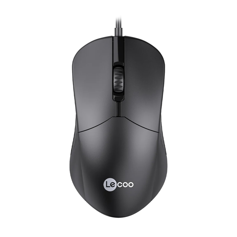 Lecoo M1102 USB Kablolu 1200DPI 3 Tuşlu PC, Mac, Dizüstü Bilgisayar için Optik Mouse Siyah - 1