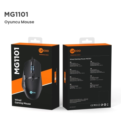 Lecoo MG1101 Kablolu 6400DPI 8 Tuşlu RGB LED Aydınlatmalı PC, Mac, Dizüstü Bilgisayar Uyumlu Gaming Optik Mouse Siyah - 7